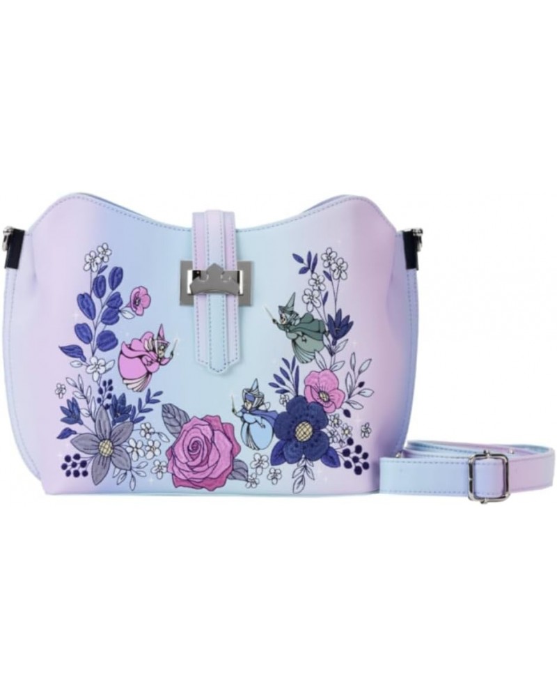 Sleeping Beauty 65th Anniversary Floral Crossbody Bag Disney $32.99 Crossbody Bags