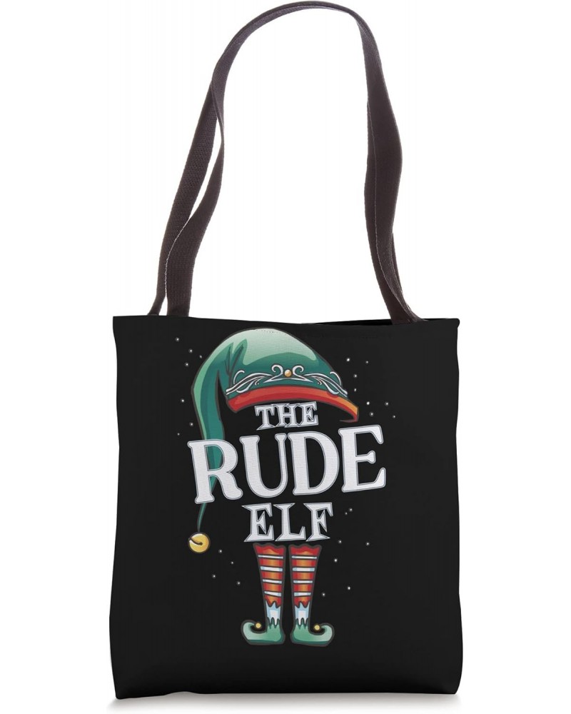 Rude Elf Christmas Group Xmas Pajama Party Tote Bag $13.90 Totes