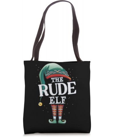 Rude Elf Christmas Group Xmas Pajama Party Tote Bag $13.90 Totes