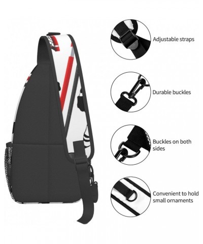 Sling Backpack Hockey Player Pattern Travel Hiking Daypack Crossbody Shoulder Bag $16.23 Backpacks