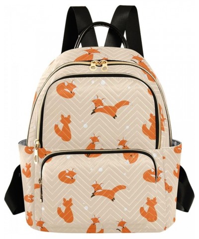 Cartoon Fox Orange Backpack for Women Shoulder Bag Lightweight Small Backpack Casual Daypack for Travel Mini(10.23'' x 5.11''...