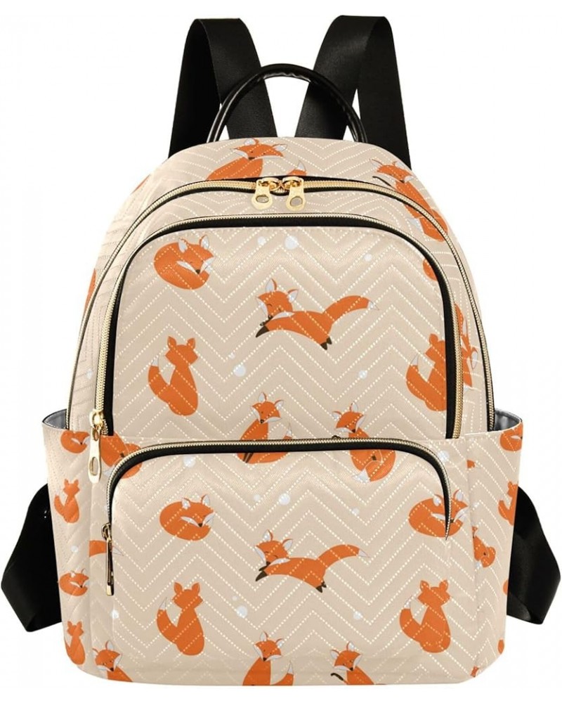 Cartoon Fox Orange Backpack for Women Shoulder Bag Lightweight Small Backpack Casual Daypack for Travel Mini(10.23'' x 5.11''...