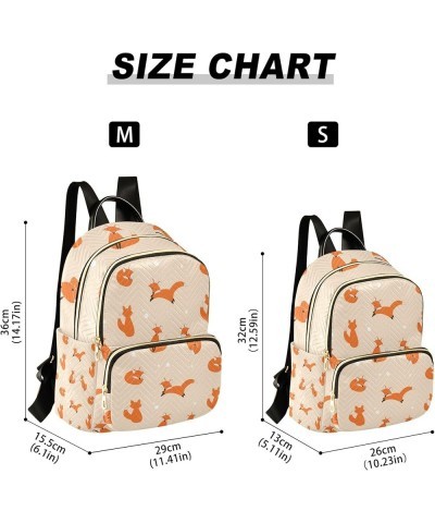 Cartoon Fox Orange Backpack for Women Shoulder Bag Lightweight Small Backpack Casual Daypack for Travel Mini(10.23'' x 5.11''...