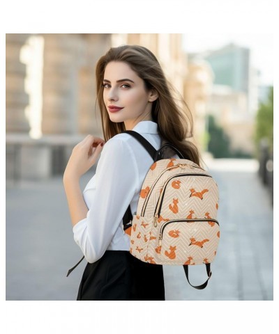 Cartoon Fox Orange Backpack for Women Shoulder Bag Lightweight Small Backpack Casual Daypack for Travel Mini(10.23'' x 5.11''...