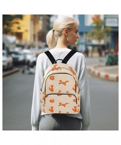 Cartoon Fox Orange Backpack for Women Shoulder Bag Lightweight Small Backpack Casual Daypack for Travel Mini(10.23'' x 5.11''...