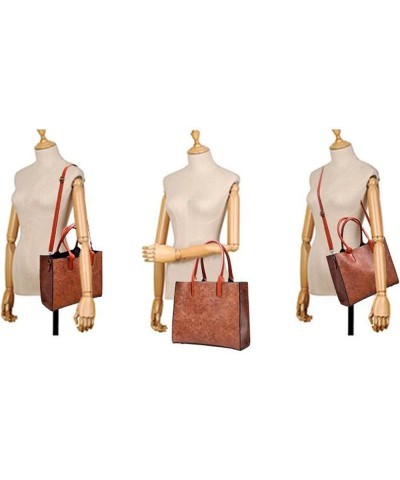 Women Soft Synthetic PU Leather Ladies Satchel Crossbody Handbags 3pcs Simplicity Clutches Purse Large Capacity Brown $29.69 ...