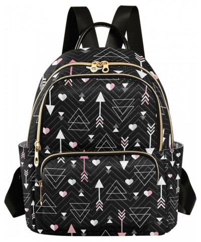 Women Backpack Geometric Heart Arrow Anti-Theft Travel Backpack with Luggage Belt Lightweight Handbag Roomy Double Zipper Wee...