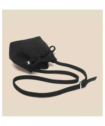 Small Drawstring Bucket Bag for Women Leather Hobo Crossbody Bucket Purses Casual Lightweight Bucket Bags and Purses Black $1...