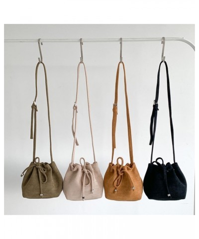 Small Drawstring Bucket Bag for Women Leather Hobo Crossbody Bucket Purses Casual Lightweight Bucket Bags and Purses Black $1...