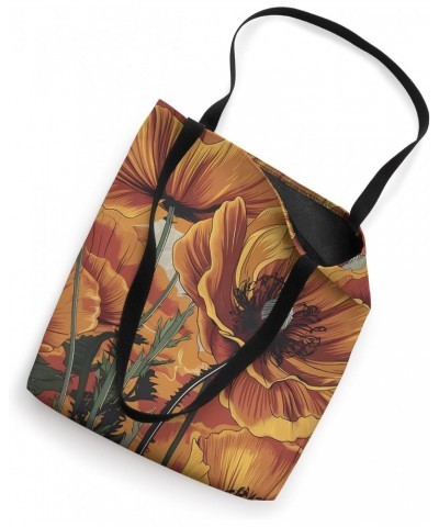 Nature California Poppy Flower Botanical Floral Poppies Love Tote Bag $9.02 Totes