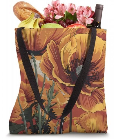 Nature California Poppy Flower Botanical Floral Poppies Love Tote Bag $9.02 Totes