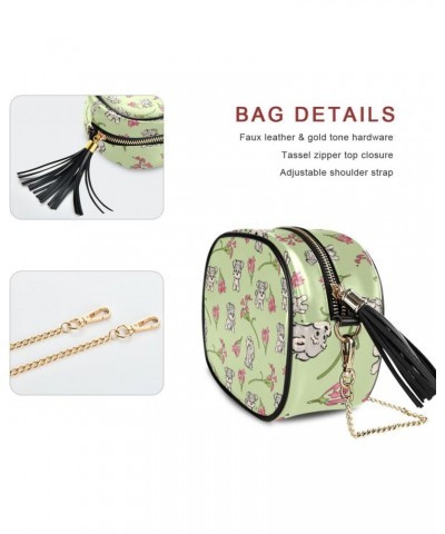 Small Crossbody Bag Cute Puppies Dog Womens Shoulder Chain Bag PU Leather Small Purse With Tassel $14.15 Shoulder Bags