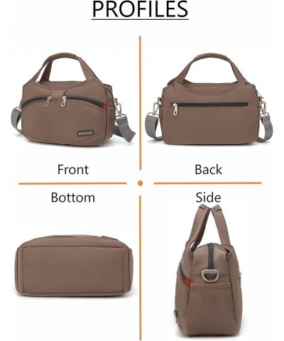 Waterproof Nylon Crossbody Bags for Women Multi-Pocket Shoulder Bag Travel Purse and Handbag Chocolate $15.19 Shoulder Bags