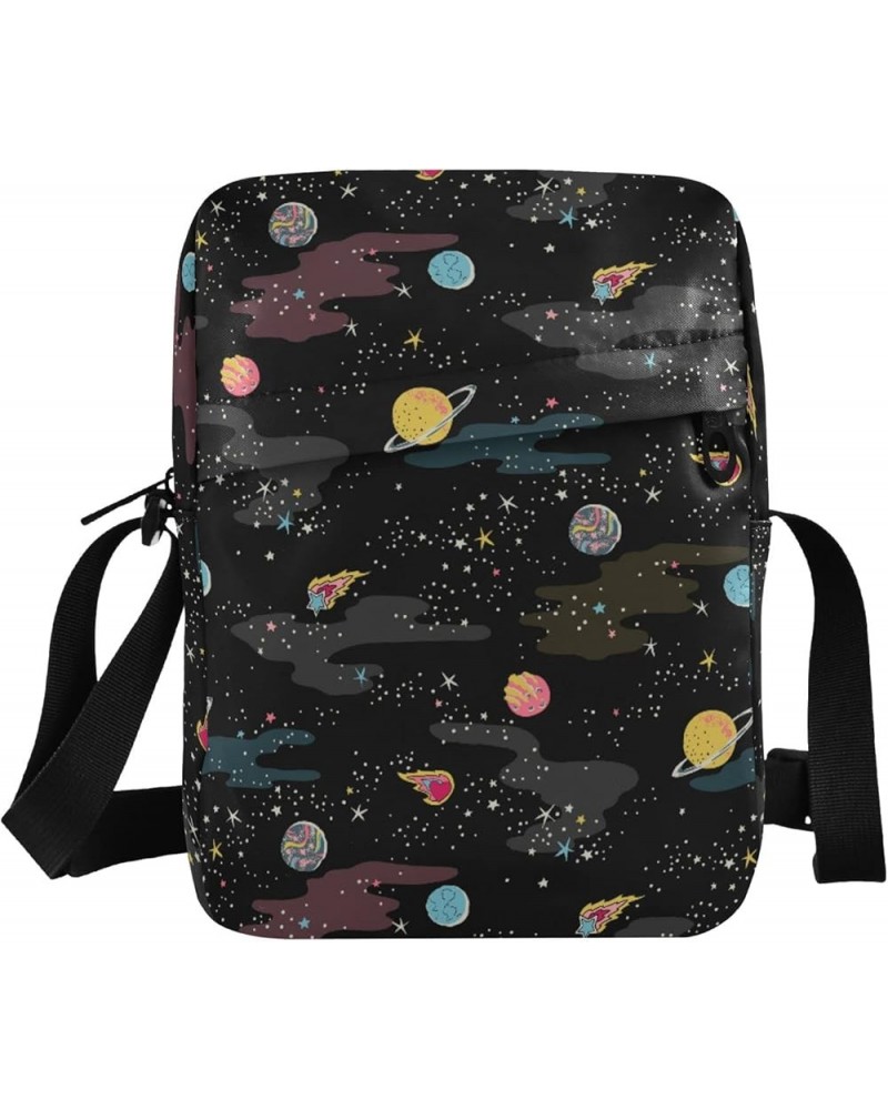 Unisex Crossbody Bag, Dinosaur Black Durable Sling Side Shoulder bags for men women, One Size Cartoon Galaxy Planets Space $1...