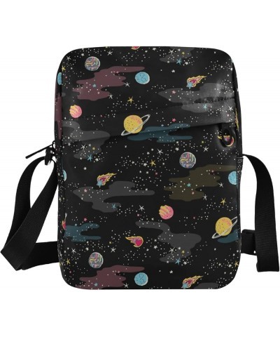 Unisex Crossbody Bag, Dinosaur Black Durable Sling Side Shoulder bags for men women, One Size Cartoon Galaxy Planets Space $1...