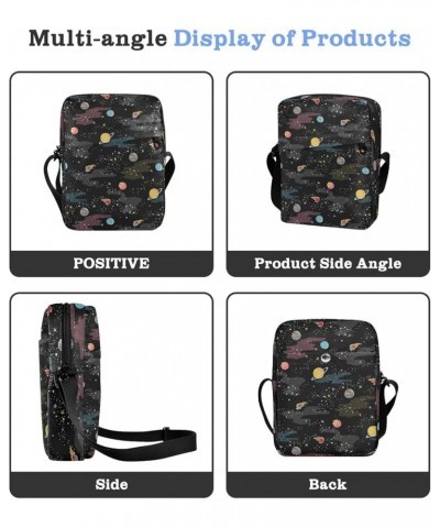 Unisex Crossbody Bag, Dinosaur Black Durable Sling Side Shoulder bags for men women, One Size Cartoon Galaxy Planets Space $1...