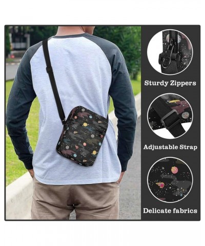 Unisex Crossbody Bag, Dinosaur Black Durable Sling Side Shoulder bags for men women, One Size Cartoon Galaxy Planets Space $1...