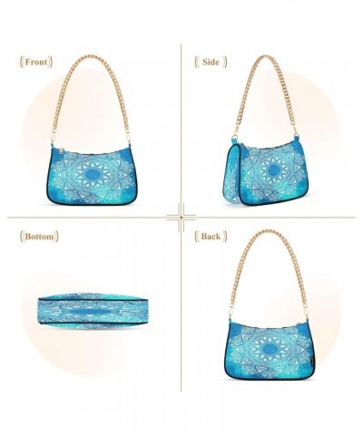 Ethnic Mandala Blue Women's Handbags Tote Crossbody Bag Purse Ladies Shoulder Bag Hobo Handbag $15.29 Totes