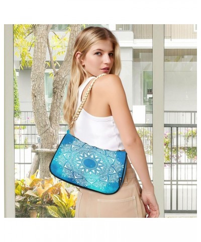 Ethnic Mandala Blue Women's Handbags Tote Crossbody Bag Purse Ladies Shoulder Bag Hobo Handbag $15.29 Totes