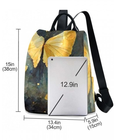 Women Fashion Backpack - Golden Butterfly, Anti Theft Casual Daypack Shoulder Bag Purse for Travel Work 15 inches $21.31 Back...