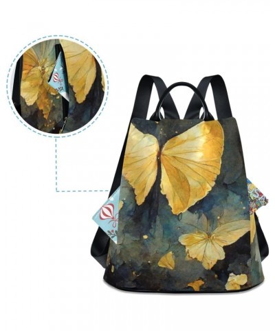 Women Fashion Backpack - Golden Butterfly, Anti Theft Casual Daypack Shoulder Bag Purse for Travel Work 15 inches $21.31 Back...