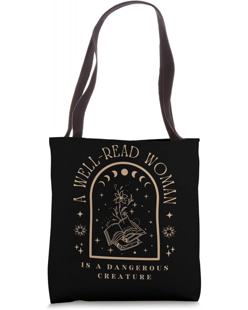 A Well Read Women Is A Dangerous Creature Bookish Librarian Tote Bag $12.96 Totes