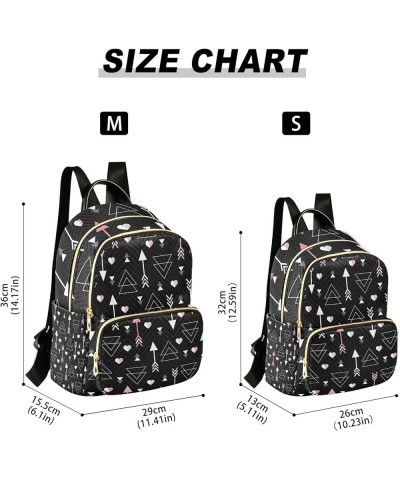 Women Backpack Geometric Heart Arrow Anti-Theft Travel Backpack with Luggage Belt Lightweight Handbag Roomy Double Zipper Wee...