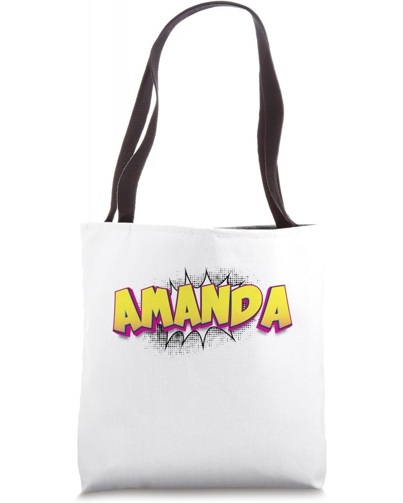 Amanda Custom Name Comic Book Style Pop Art, Amanda Tote Bag $15.21 Totes