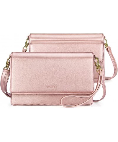 Crossbody Bag for Women Cellphone Little Purse with Credit Card Slots Lightweight Leather Wristlet Wallet Plus Size Pink $15....