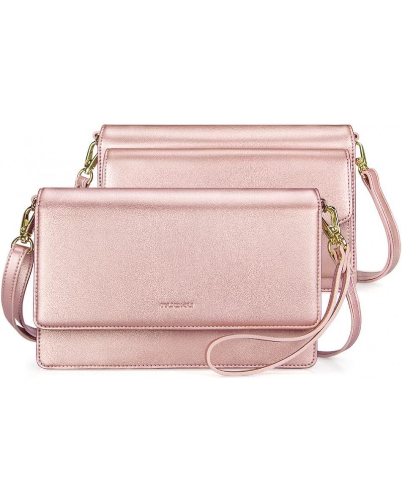 Crossbody Bag for Women Cellphone Little Purse with Credit Card Slots Lightweight Leather Wristlet Wallet Plus Size Pink $15....