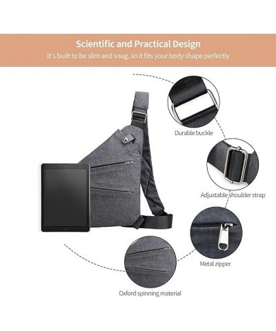 2024 Anti-Theft Travel Bag for Men Women Slim Sling Bag Crossbody Bag with Adjustable Strap for Casual Travel Black $11.99 Cr...