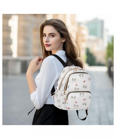 Cartoon Panda Face and Watermelon Women Backpack Purse Shoulder Bag Color Small $16.17 Backpacks