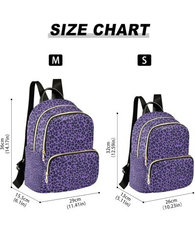 Women Backpack Purple Leopard Print Cute Anti-Theft Travel Backpack with Luggage Belt Durable Lightweight Handbag Lady Purse ...