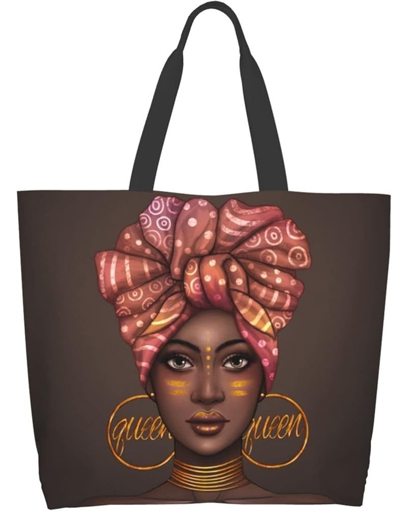 Women Tote Bags African American Woman Shoulder Bag Afro Black Girl Magic Satchel Handbags For Shopping,Work,Grocery,Gym Blac...