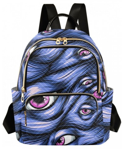 Eyes Blue Hair Fashion Backpack Purse for Women Multipurpose Casual Daypack with Multi Pockets & Secured Zipper Ladies Should...