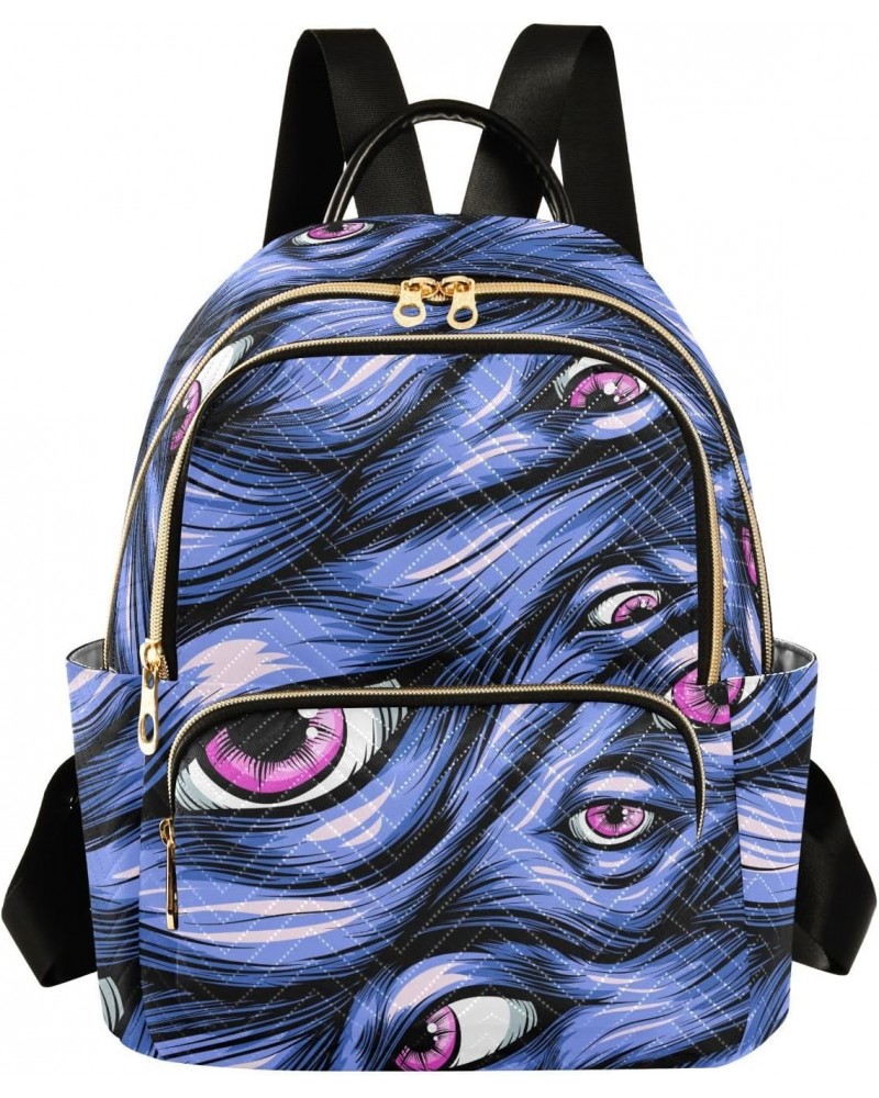 Eyes Blue Hair Fashion Backpack Purse for Women Multipurpose Casual Daypack with Multi Pockets & Secured Zipper Ladies Should...