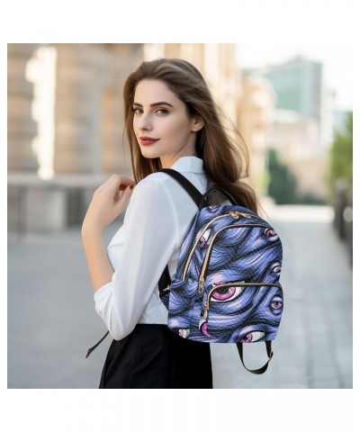 Eyes Blue Hair Fashion Backpack Purse for Women Multipurpose Casual Daypack with Multi Pockets & Secured Zipper Ladies Should...