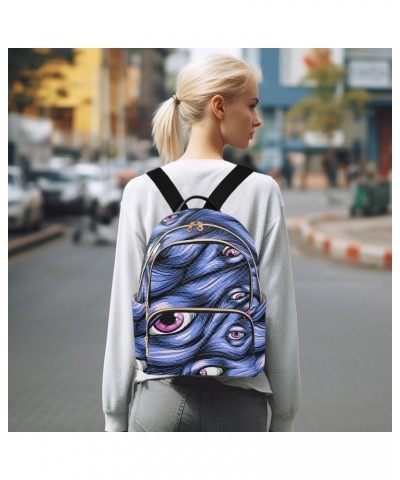 Eyes Blue Hair Fashion Backpack Purse for Women Multipurpose Casual Daypack with Multi Pockets & Secured Zipper Ladies Should...