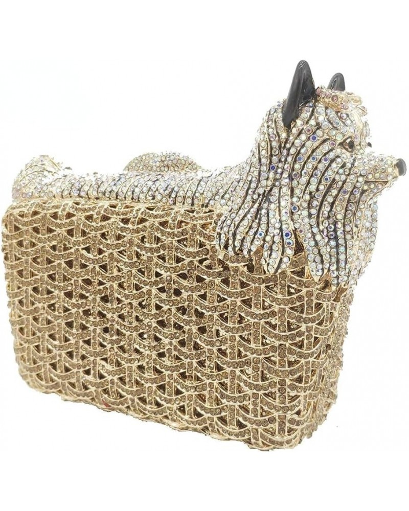 Puppy Evening Bags and Clutches for Women Formal Party Poodle Dog Crystal Clutch Purse Wedding Handbag $42.11 Evening Bags