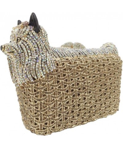 Puppy Evening Bags and Clutches for Women Formal Party Poodle Dog Crystal Clutch Purse Wedding Handbag $42.11 Evening Bags