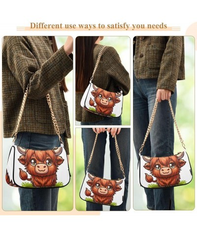 Xray Flowers Fantasy Trendy Purse Hobo Party Clutch Women Designer Handbags Chain Small Shoulder Bag Cute Cartoon Highland Ca...