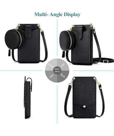 Small Crossbody Cell Phone Purse for Women, Lightweight Mini Shoulder Bag Wallet with Credit Card Slots V01-black $10.56 Cros...