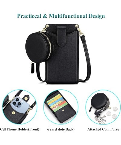 Small Crossbody Cell Phone Purse for Women, Lightweight Mini Shoulder Bag Wallet with Credit Card Slots V01-black $10.56 Cros...