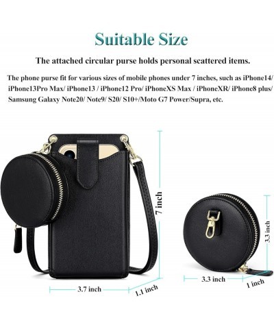 Small Crossbody Cell Phone Purse for Women, Lightweight Mini Shoulder Bag Wallet with Credit Card Slots V01-black $10.56 Cros...