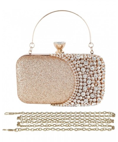 Womens Rhinestone Evening Bag Crystal Clutch Bag Sparkly Sequin Glitter Handbag Banquet Bag Gold $32.28 Evening Bags