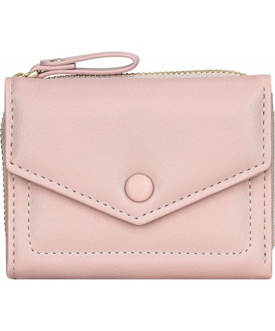 Women Wallet Compact Bifold Pocket Wallet RFID Blocking Credit Card Holder Purse with Zipper Coin Pocket (Black) Pink $11.75 ...