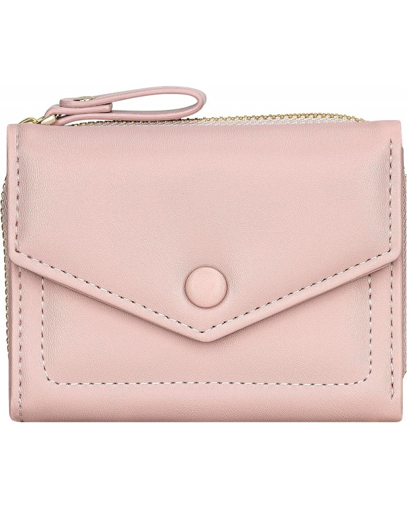 Women Wallet Compact Bifold Pocket Wallet RFID Blocking Credit Card Holder Purse with Zipper Coin Pocket (Black) Pink $11.75 ...