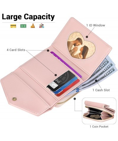 Women Wallet Compact Bifold Pocket Wallet RFID Blocking Credit Card Holder Purse with Zipper Coin Pocket (Black) Pink $11.75 ...