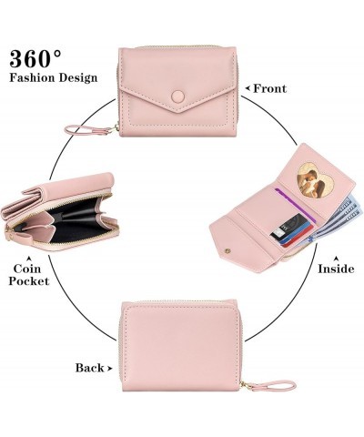 Women Wallet Compact Bifold Pocket Wallet RFID Blocking Credit Card Holder Purse with Zipper Coin Pocket (Black) Pink $11.75 ...