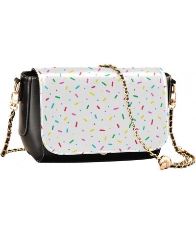 Chain Bag Colorful Sprinkles Donut Glaze Small Crossbody Bag PU Leather Shoulder Bag $17.20 Shoulder Bags